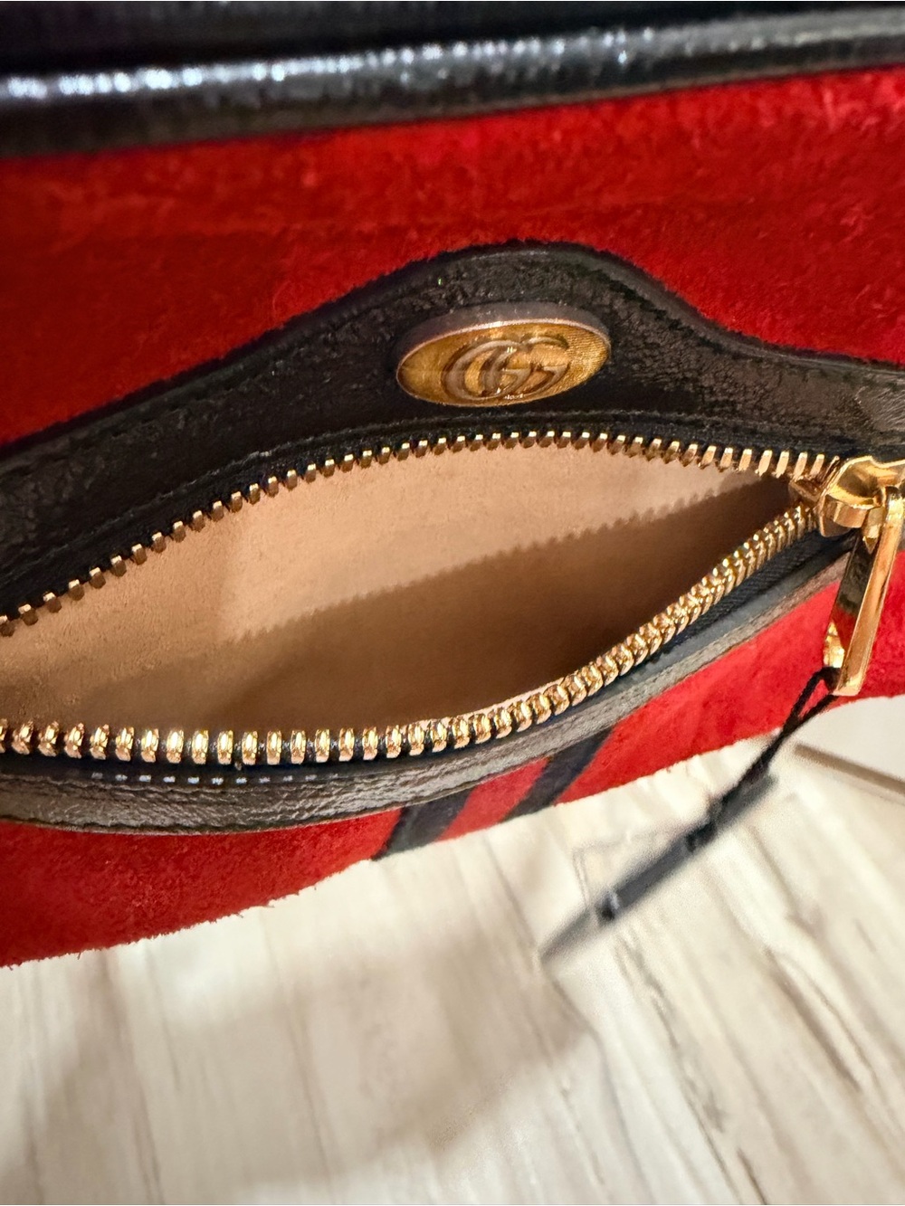 Gucci Ophidia Red Suede Small Belt Bag 85/34 + Gucci Dust Bag - Picture 6 of 14
